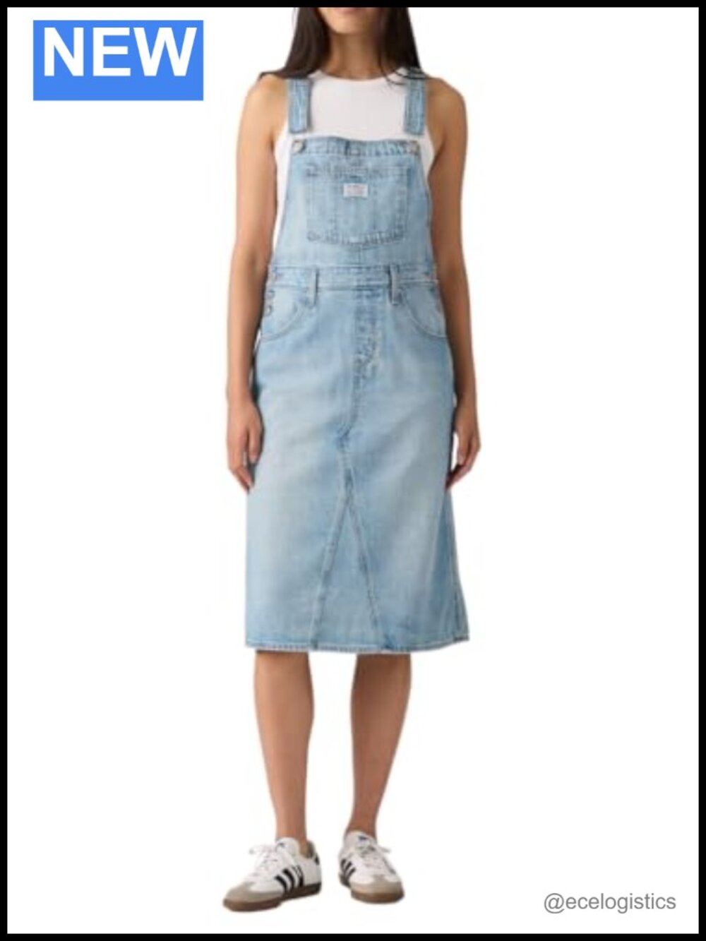 Levi's Decon Skirtall Overalls Dress, 100% Cotton Denim A-Line